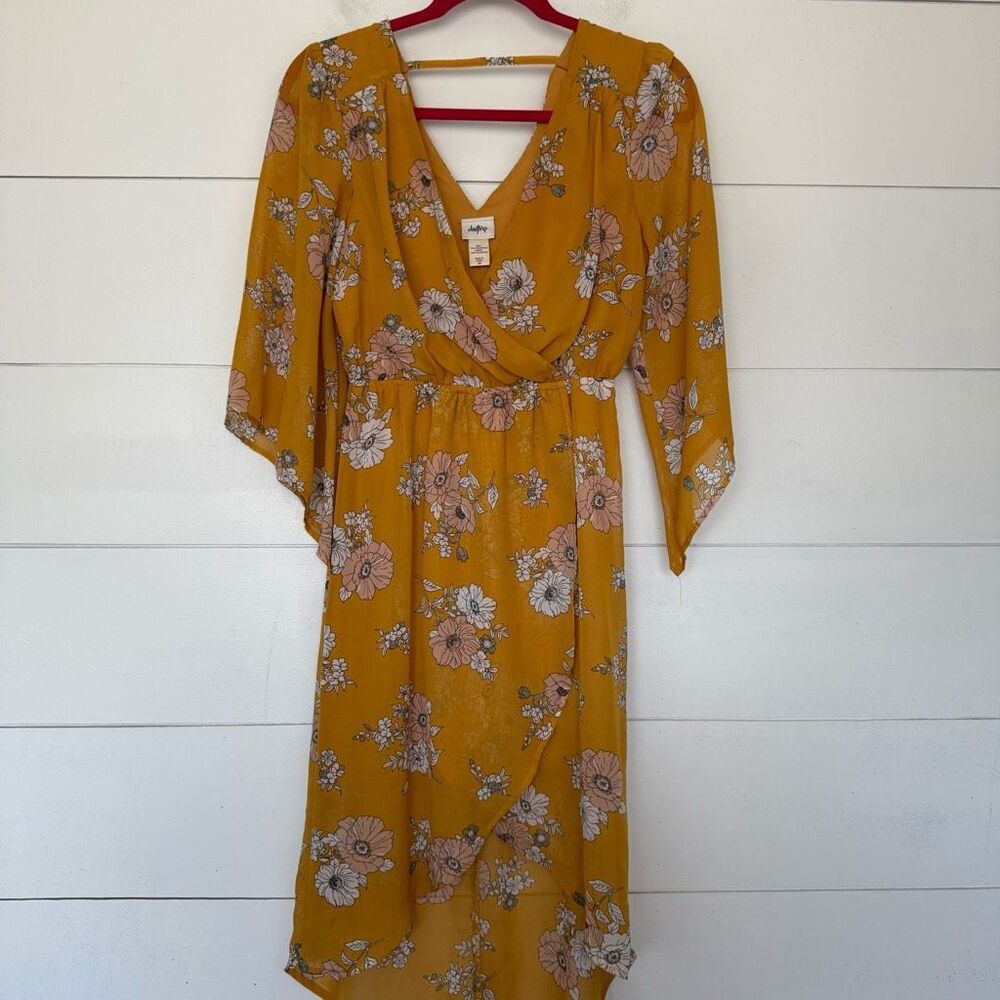 Daytrip Women’s XS Yellow Floral Longsleeve Dress